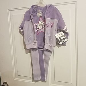 3 piece 6/9 mo purple baby outfit